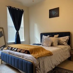 Queen Platform Upholstered Bed Frame