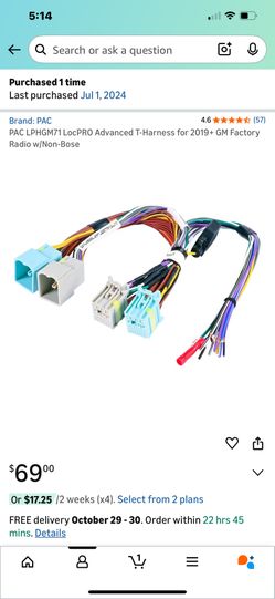Chevy PAC Audio Non Bose