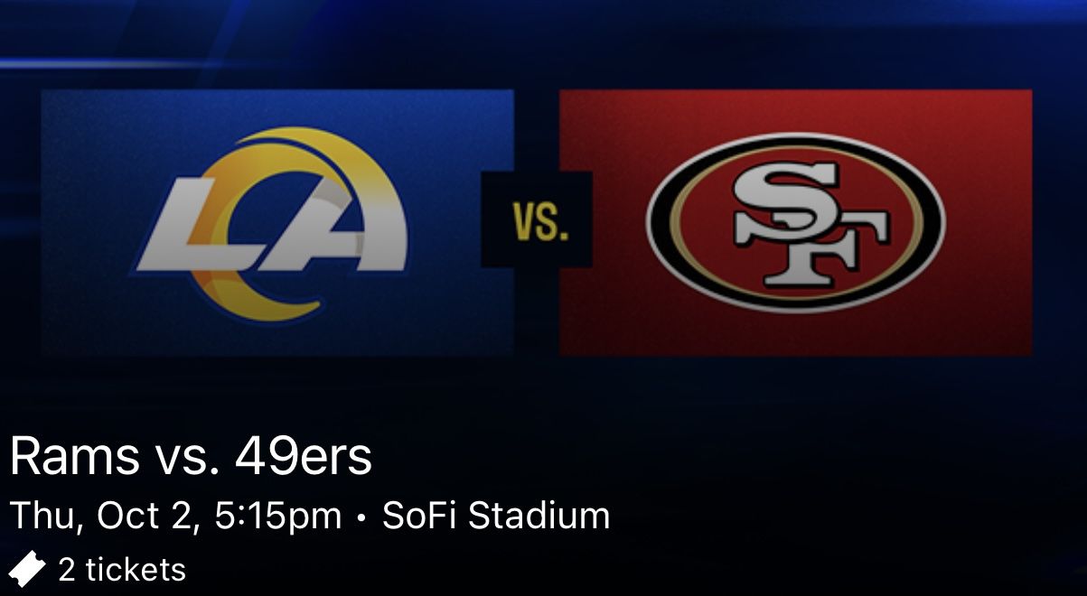 Rams Vs 49ers (Thursday Night)