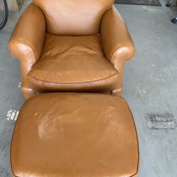 Leather Chair And Ottoman - Great Condition