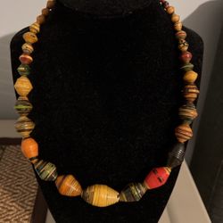 Colorful wood necklace