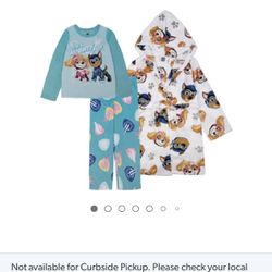 Girls 3 Piece Paw Patrol Robe and Pajama Set- Size 2t