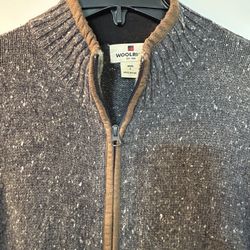 Woolrich Wool Knitted Zip Up Jacket Large 
