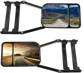 2 Pcs Black Car Towing Mirror Clip On Side Extension Towing Mirror