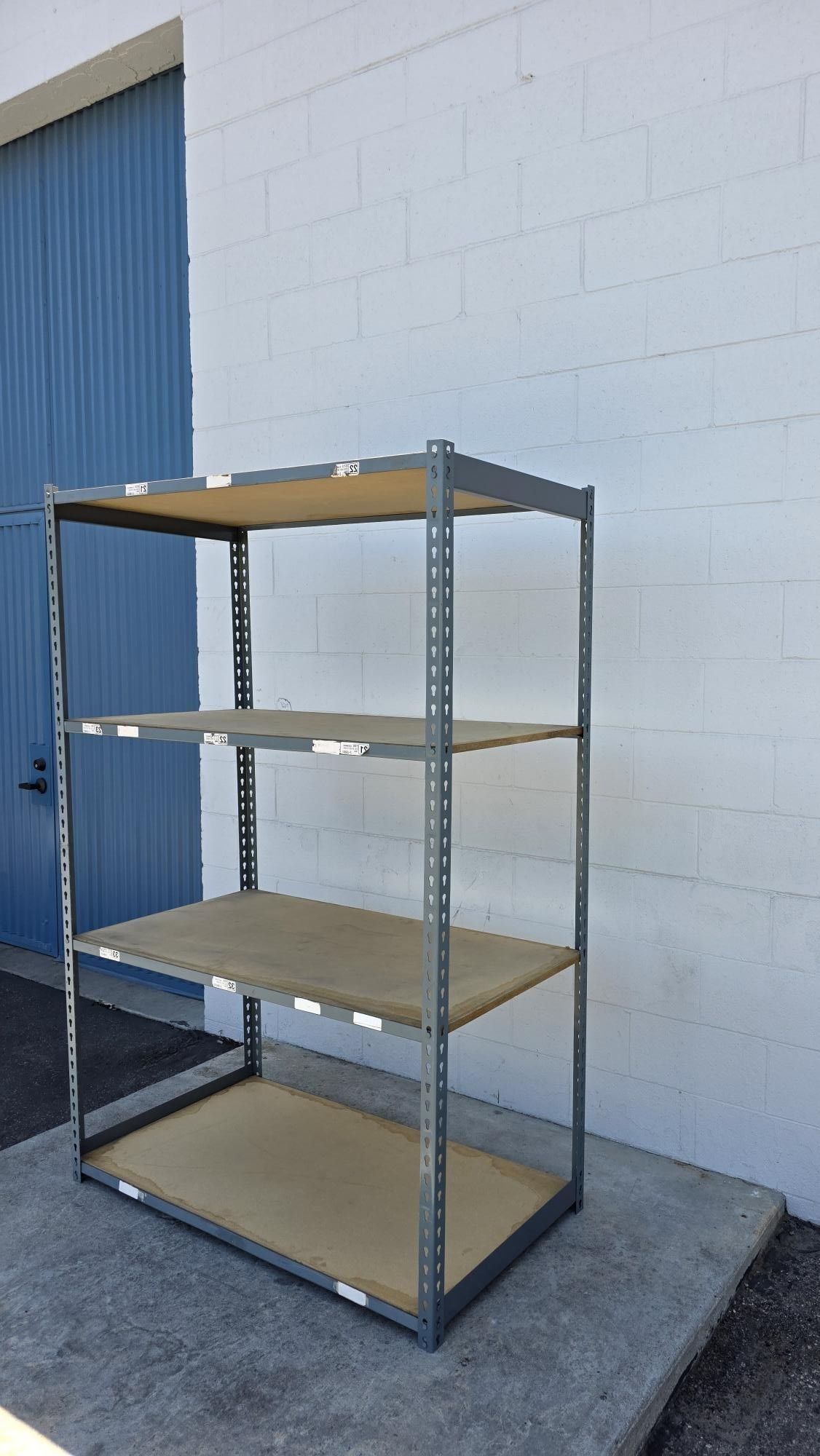 Warehouse Quality 48 in W x 24 in D Used Steel Boltless 4 Tier Level Supply Office Storage Rack Delivery Available