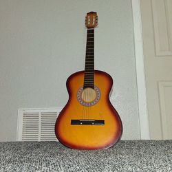 Classic Light Brown 6 String Guitar 