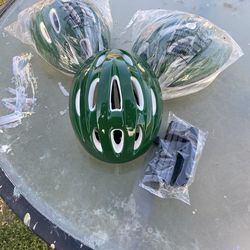 Green bike helmet