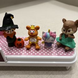 Mini Character Figures Set (Hello Kitty, Bear, Halloween, Mouse)