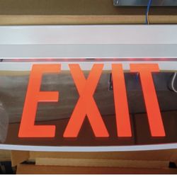 1 Evenlite Sovereign Architectural LED Edgelit Exit Sign Recessed Ceiling Mount