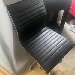 Office Chair Modern Black Leather
