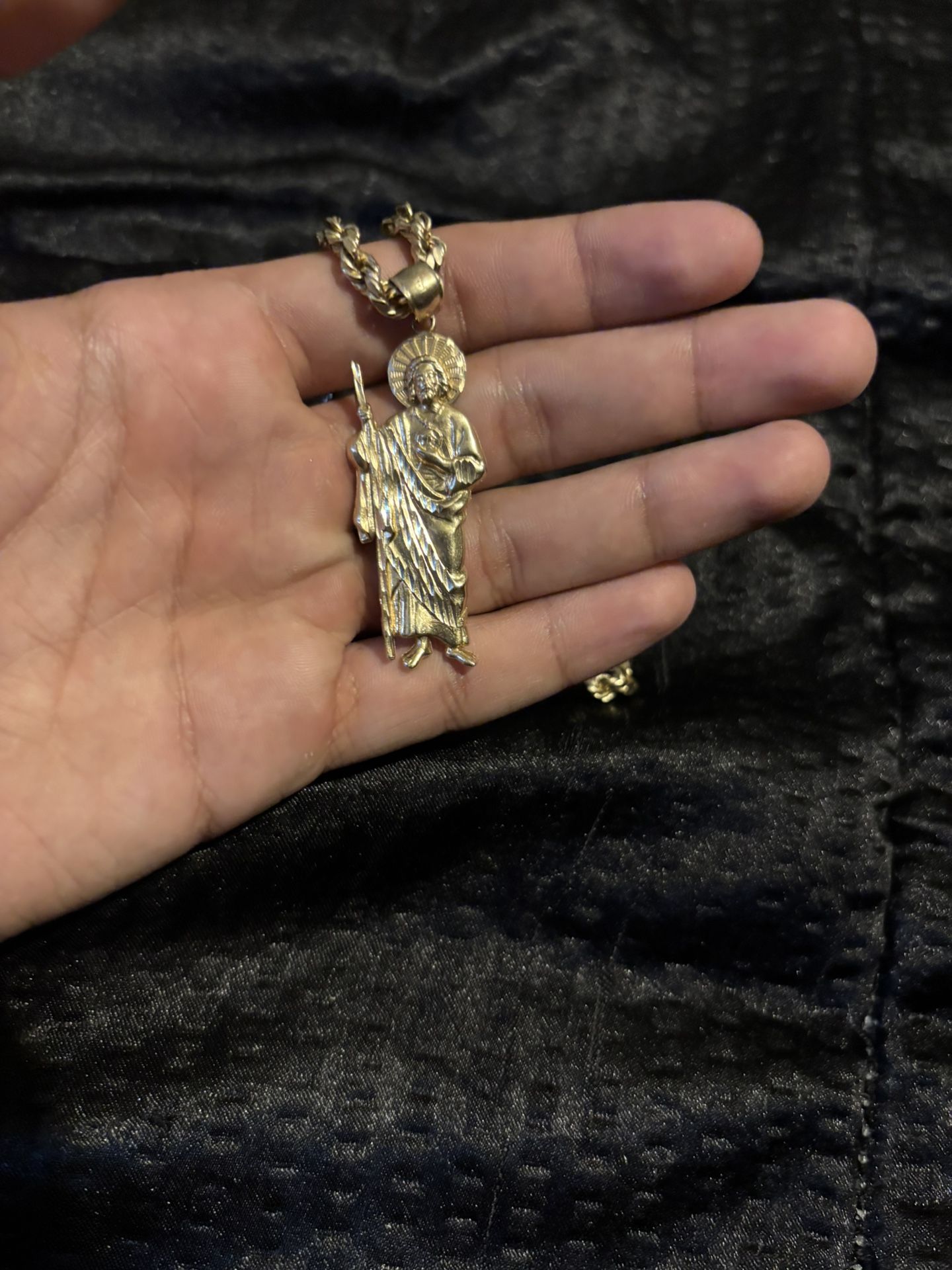 San judas 14k gold pendant