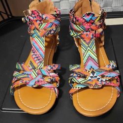 Multi Color Gladiator Sandals 