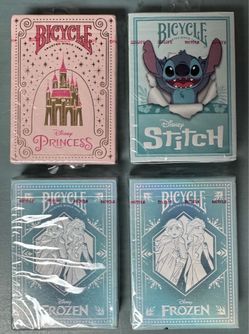 NEW and SEALED Disney Bicycle Playing Cards Stitch Princesses Frozen Deck just $5 each