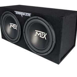 MTX 12 Inch 1200 Watt Car Audio Dual Loaded Subwoofer Box Enclosure 
