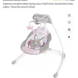 Ingenuity In Light Baby Swing Pink Unicorn