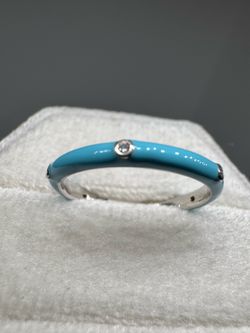 925 Sterling Silver Enamel Ring Size 6 New Stylish Women’s Jewelry