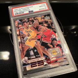 Upper Deck Michael Jordan vs Kobe Bryant - The Jordan Files Living Legend - RARE ICONIC CARD - Bulls Jersey 23 Collectibles - PSA 10 GEM MINT 💎