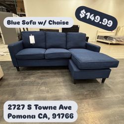 Blue Sofa With Chaise 