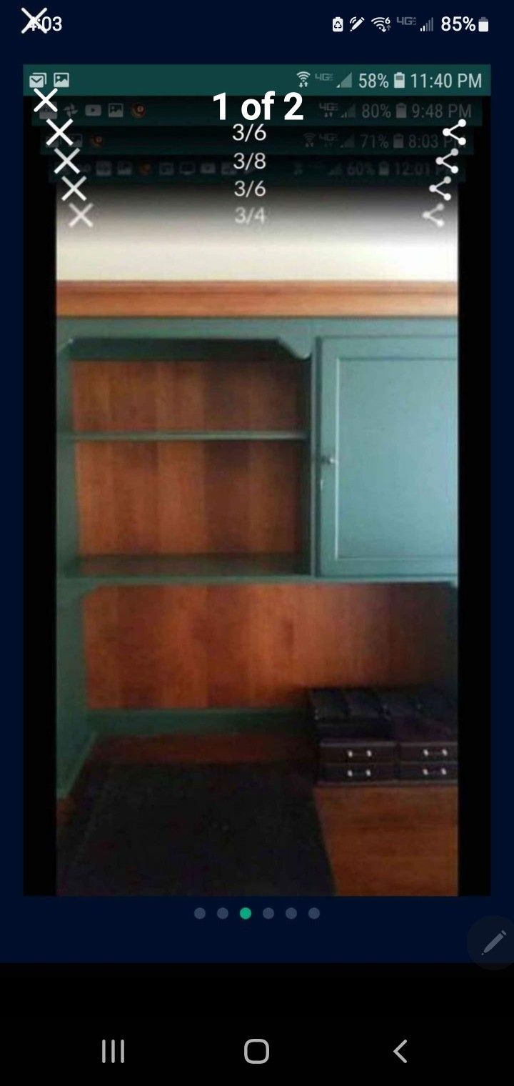 Ethan Allen French Country Hutch Use On A Buffet Or Desk Green