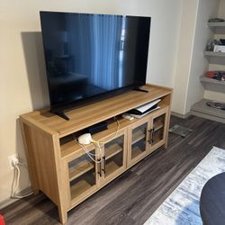 TV Stand / Entertainment Console - Light Oak Finish