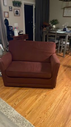 Maroon Fabric Loveseat