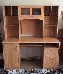 Computer desk w/hutch, bookcase
