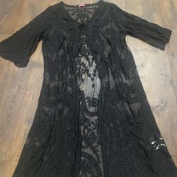 Women’s black duster shirt size 1x By somya #8