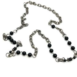 Fashion Silver Tone Beaded Necklace