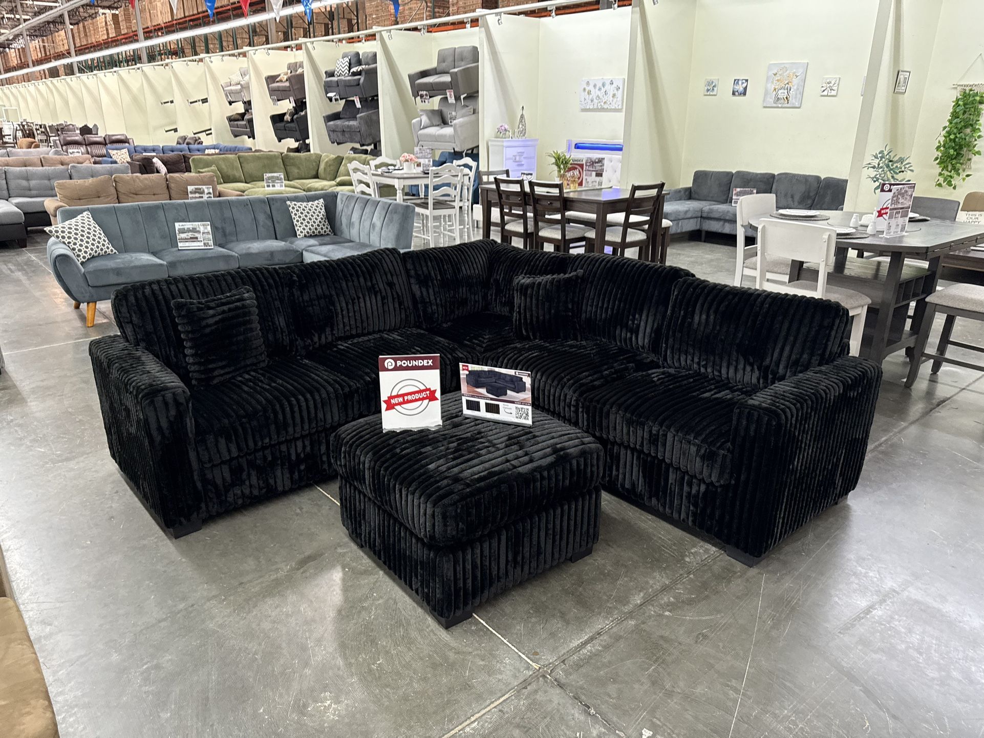 New Black Sectional