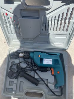 Electric drill with full bit set