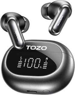 TOZO NC20 Active Noise Cancelling Wireless Earbuds LDAC Hi-Res Bluetooth 6 Mics AI Call Ear Buds 80H Playtime, Dual Pairing, 32 EQ via App, IPX8 Water