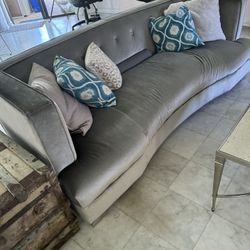Gorgeous And Glam Two Piece Sofa Set Gray/Silver