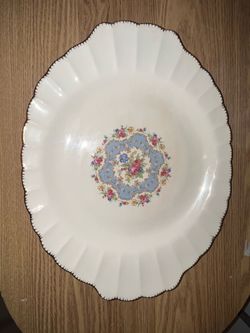 Vintage United Utilities Corp Sovereign Floral Plate – 22K Gold Trim