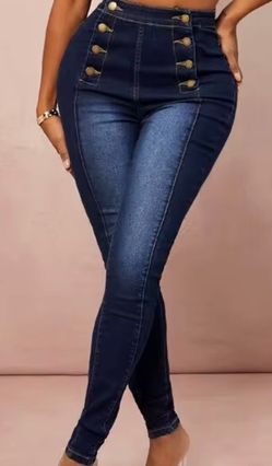 SHEIN Double Breasted Skinny Jeans
