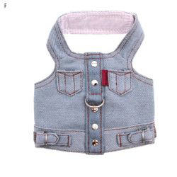 Blue Jean Jacket Denim Vest Dog Harness by Doggles