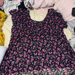 Black N’ Pink Floral Shirt