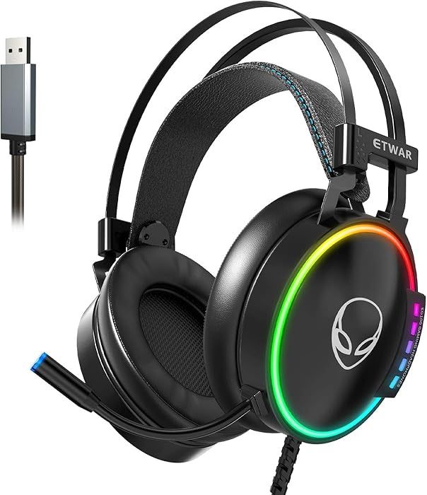 USB Wired Gaming Headset for PC