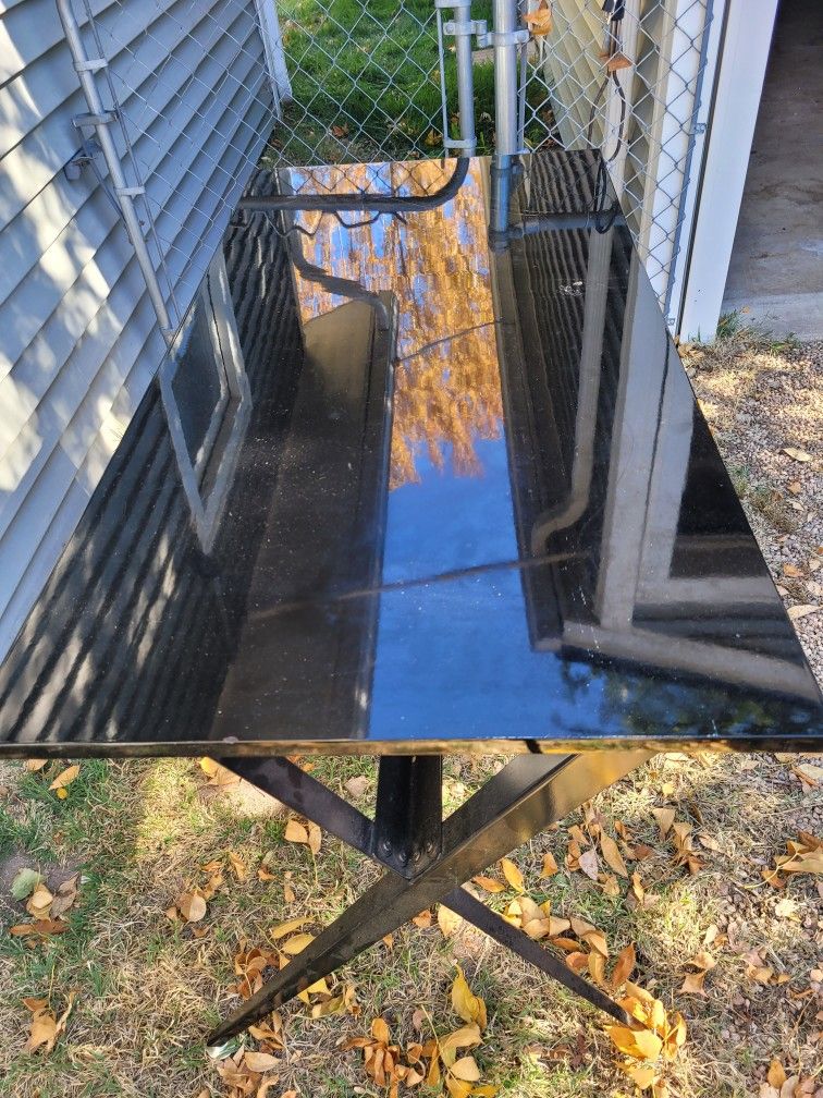 Black Glass Table/ Desk