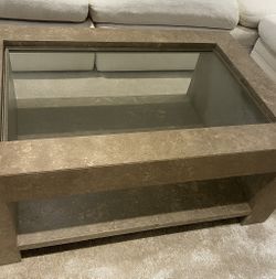 Kreiss Modern Stone & Glass Coffee Table | Sculptural Minimalism Meets Everyday Luxury 