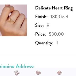 18k Gold Heart Ring