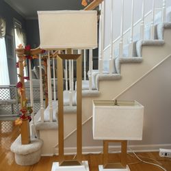 Pairs of Modern Gold Floor and Table Lamps