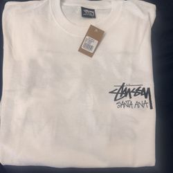 White Stüssy Santa Ana Tee