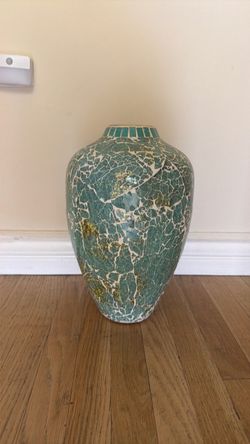 Large Teal Mosaic Floor Vase