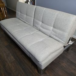 🛋️ Futon Sofa Bed – Light Gray
