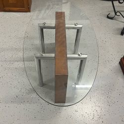 Glass Oval Coffee Table 