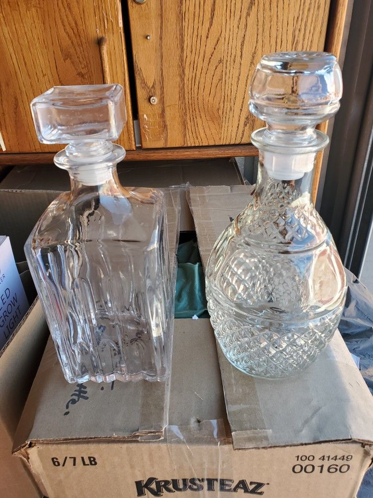 Crystal wine bottles