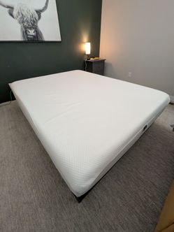 Queen Size Lull Mattress + Mattress Cover + Bed Frame – Great Condition