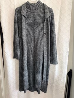 Sweater dress, and jacket