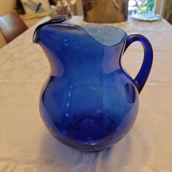 Blue Glass Water Jug
