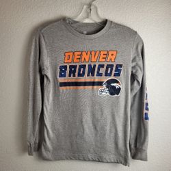 NFL Team Apparel Youth Long Sleeve Denver Broncos Shirt Size Large (10-12)